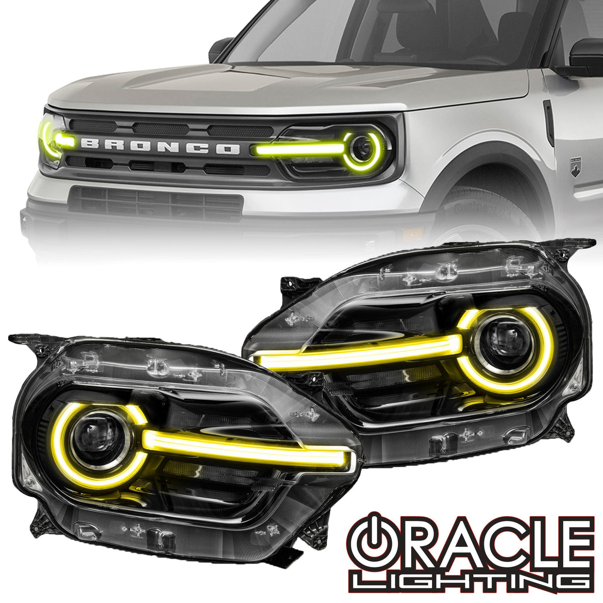 ORACLE Lighting 2021-2025 Ford Bronco Sport ColorSHIFT RGB+W Headlight DRL + Halo Upgrade Main image