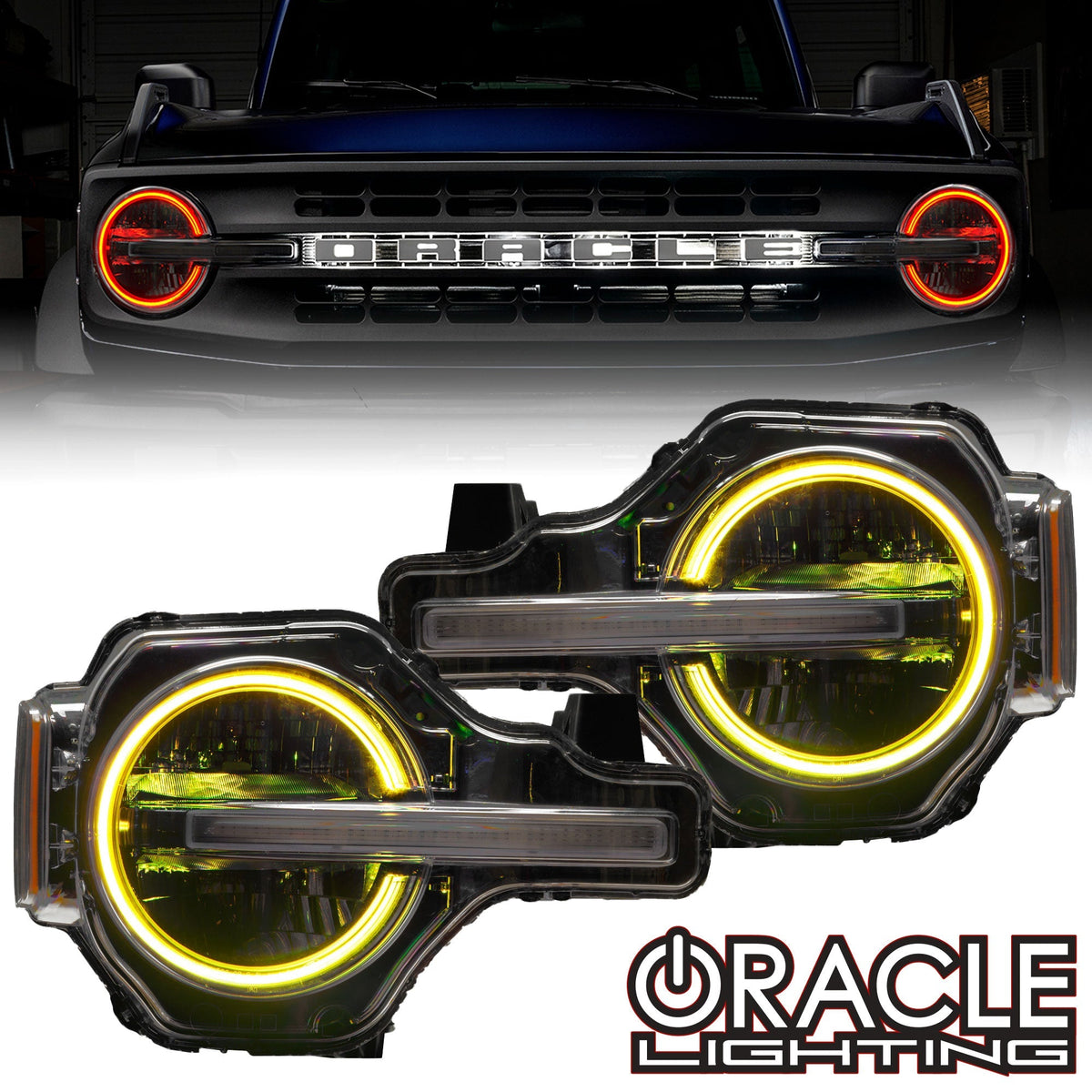 ORACLE Lighting 2021-2025 Ford Bronco ColorSHIFT RGB+W Headlight Halo Upgrade Kit Main image