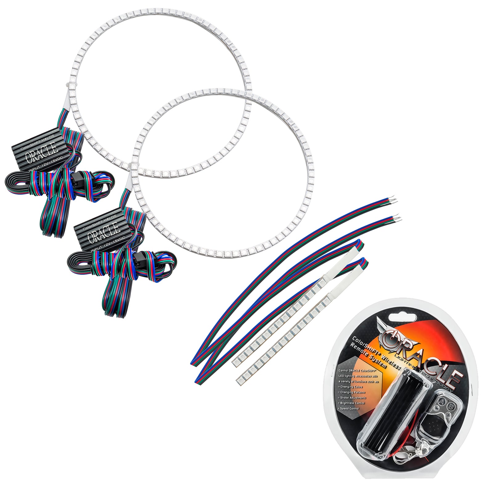 ORACLE Lighting 2021-2025 Ford Bronco ColorSHIFT® Headlight Halo Kit w/DRL Bar - Base Headlights - w/RF Controller - 1471-330