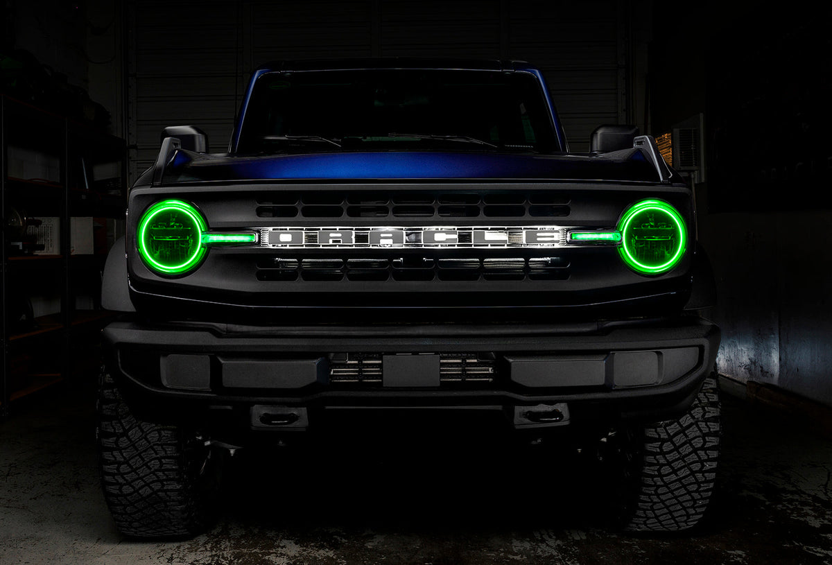 ORACLE Lighting 2021-2025 Ford Bronco ColorSHIFT Headlight Halo Kit w/DRL Bar - Base Headlights
