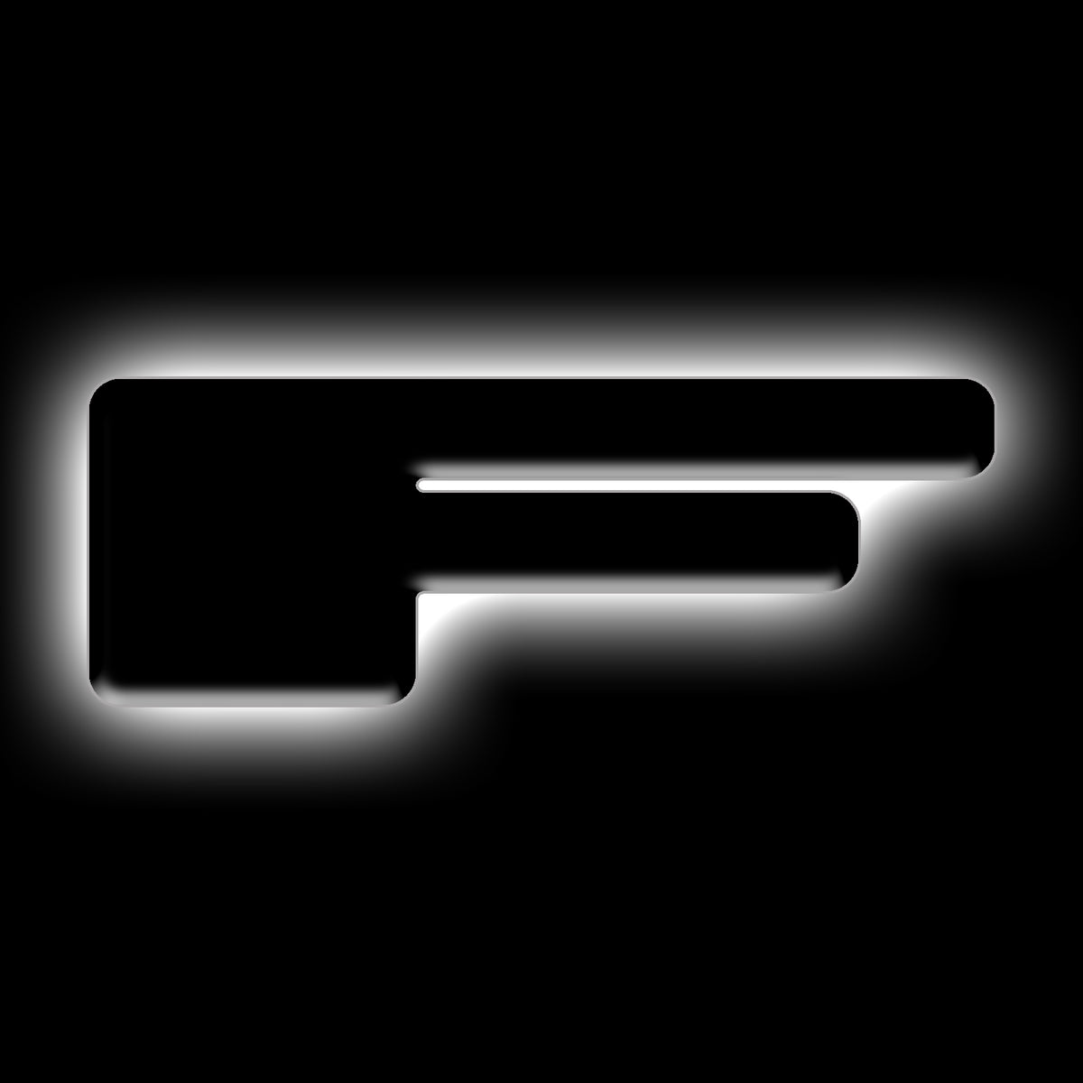 ORACLE Lighting Universal Illuminated LED Letter Badges - Matte Black Surface Finish - F - White - 3141-F-001 Main image