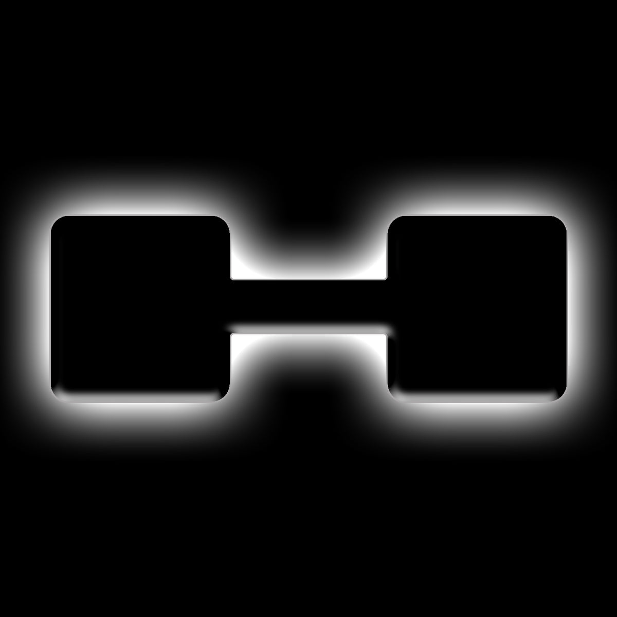 ORACLE Lighting Universal Illuminated LED Letter Badges - Matte Black Surface Finish - H - White - 3141-H-001 Main image