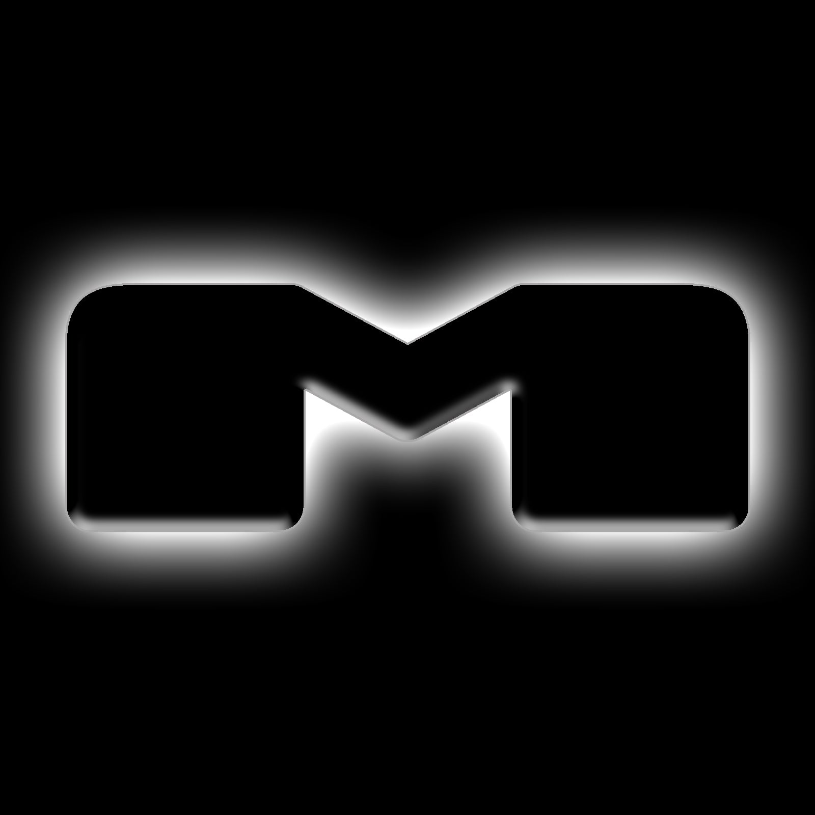 ORACLE Lighting Universal Illuminated LED Letter Badges - Matte Black Surface Finish - M - White - 3141-M-001