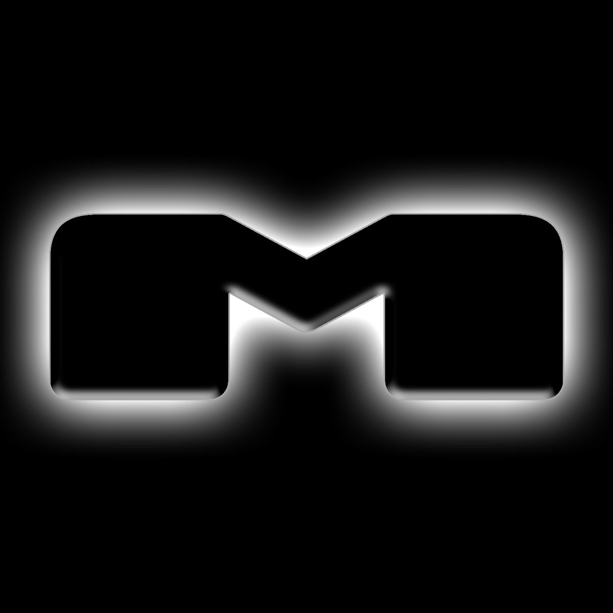 ORACLE Lighting Universal Illuminated LED Letter Badges - Matte Black Surface Finish - M - White - 3141-M-001
