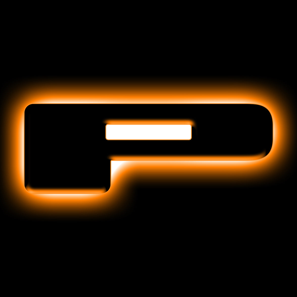 ORACLE Lighting Universal Illuminated LED Letter Badges - Matte Black Surface Finish - P - Amber - 3141-P-005 Main image