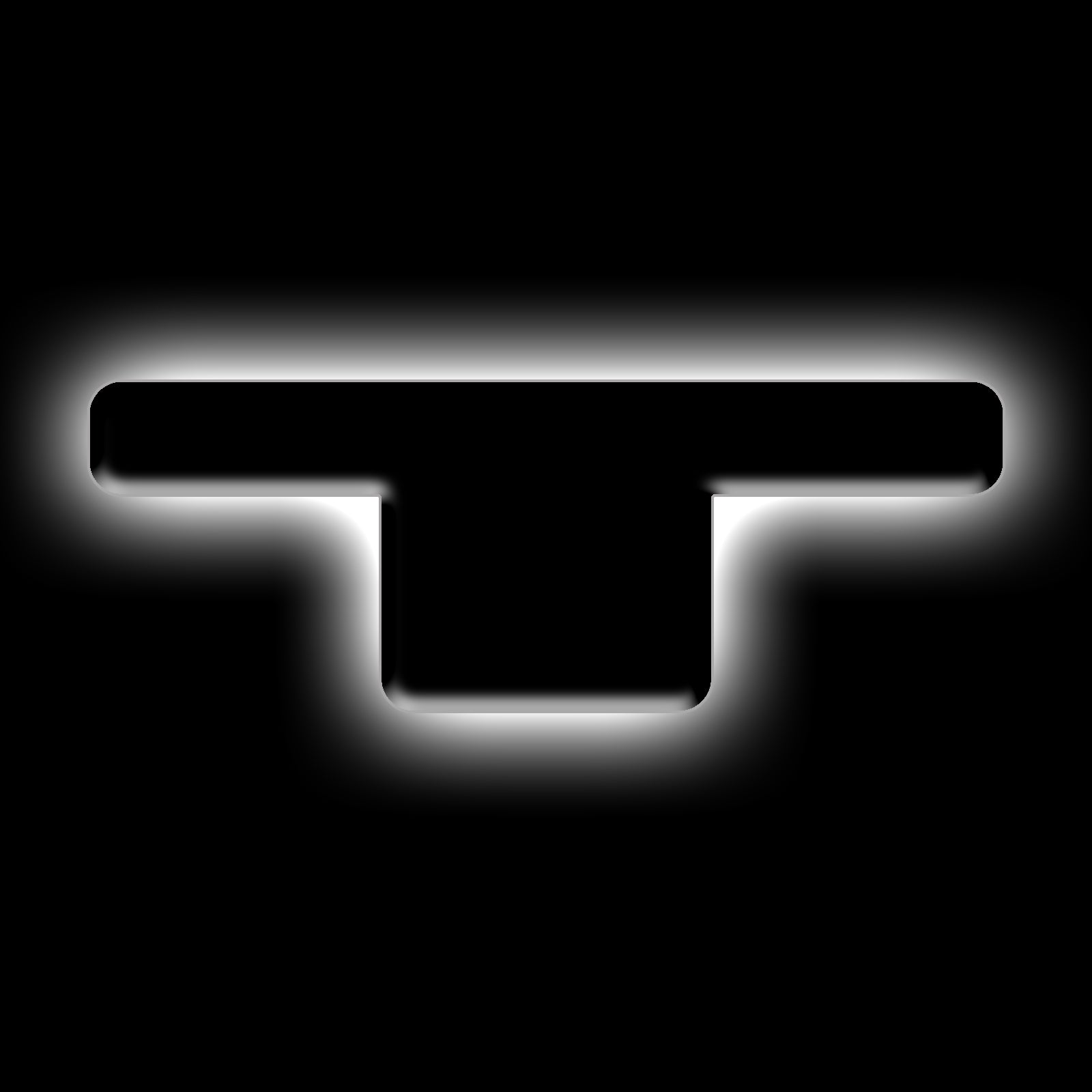 ORACLE Lighting Universal Illuminated LED Letter Badges - Matte Black Surface Finish - T - White - 3141-T-001