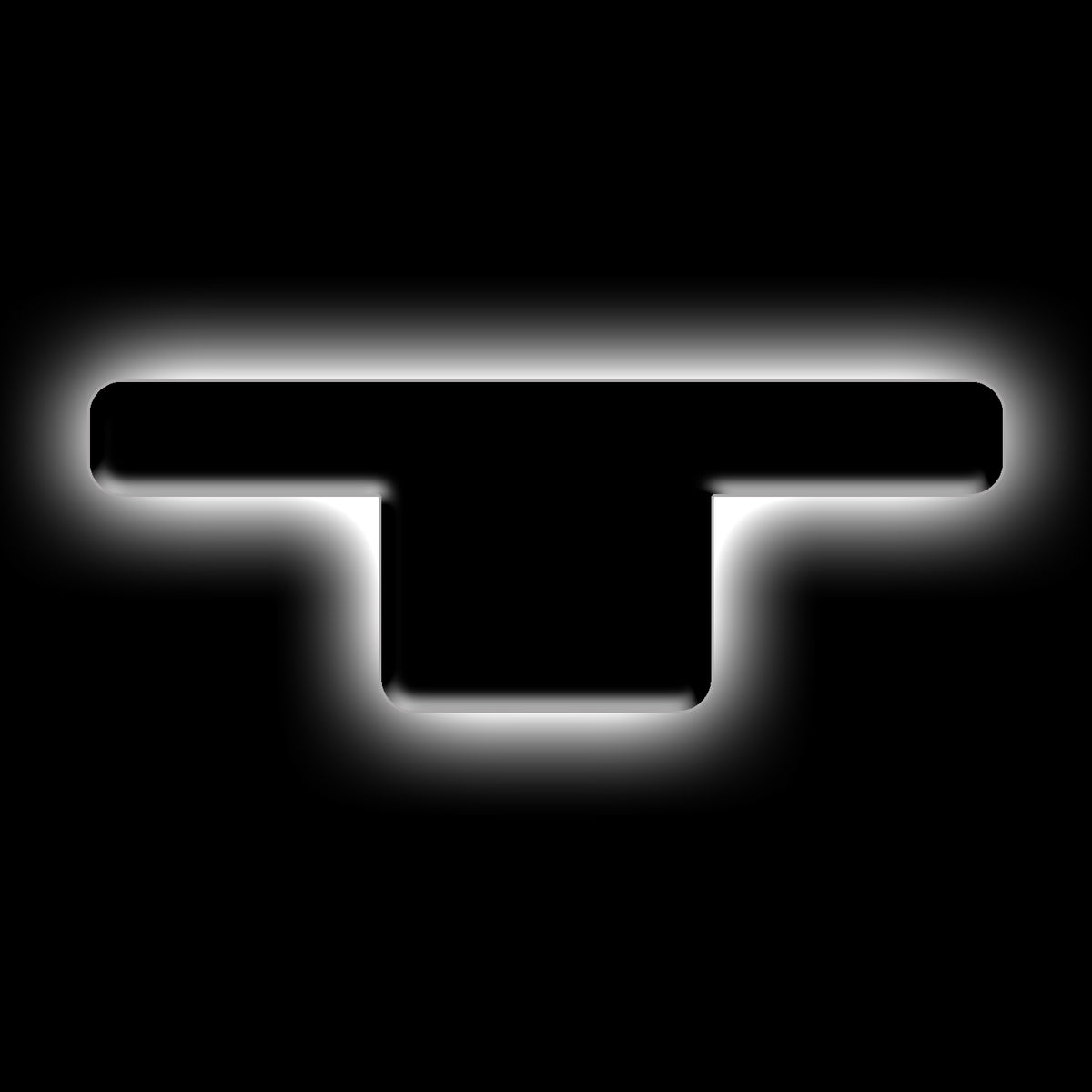 ORACLE Lighting Universal Illuminated LED Letter Badges - Matte Black Surface Finish - T - White - 3141-T-001 Main image
