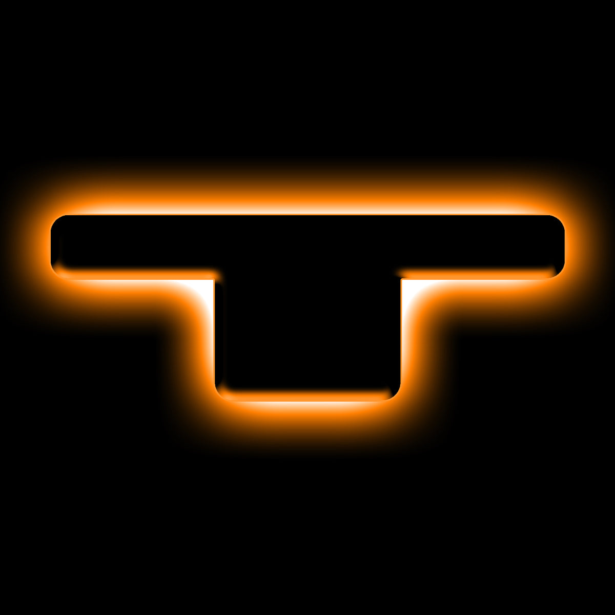 ORACLE Lighting Universal Illuminated LED Letter Badges - Matte Black Surface Finish - T - Amber - 3141-T-005 Main image