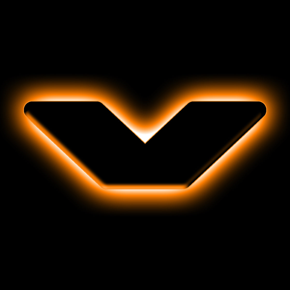 ORACLE Lighting Universal Illuminated LED Letter Badges - Matte Black Surface Finish - V - Amber - 3141-V-005 Main image
