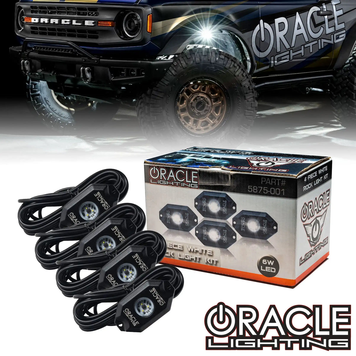ORACLE Lighting White Underbody Wheel Well Rock Light Kit - 4 Piece Main image