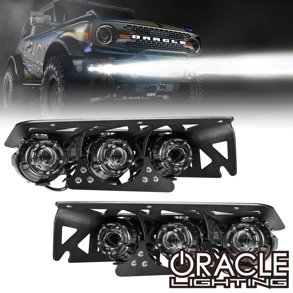 ORACLE Lighting 2021-2026 Ford Bronco Off Road LASER Auxiliary Lights + LED Fog Light Kit for Steel Bumper Main image