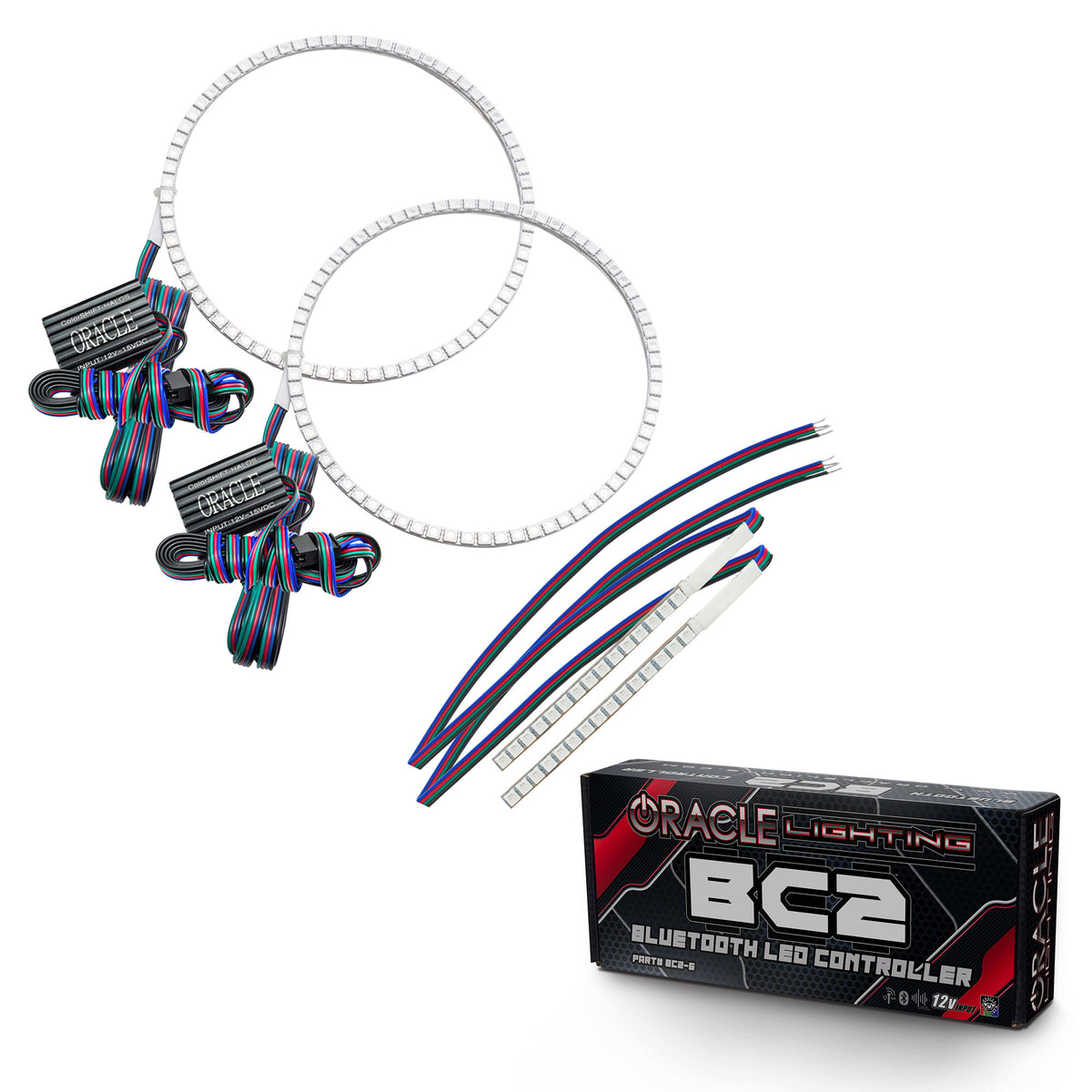 ORACLE Lighting 2021-2025 Ford Bronco ColorSHIFT® Headlight Halo Kit w/DRL Bar - Base Headlights - w/BC2 Controller - 1471-335