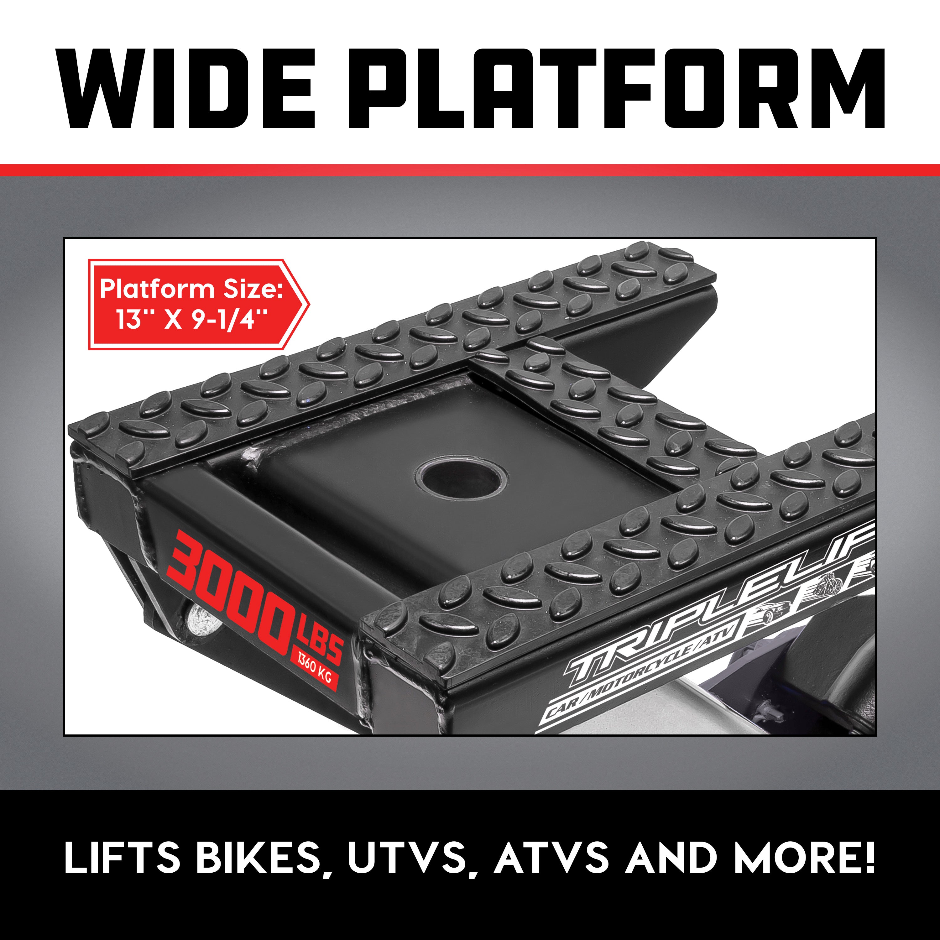 MoTLEY Industries 3000lbs Big Wheel Off Road Triple Lift