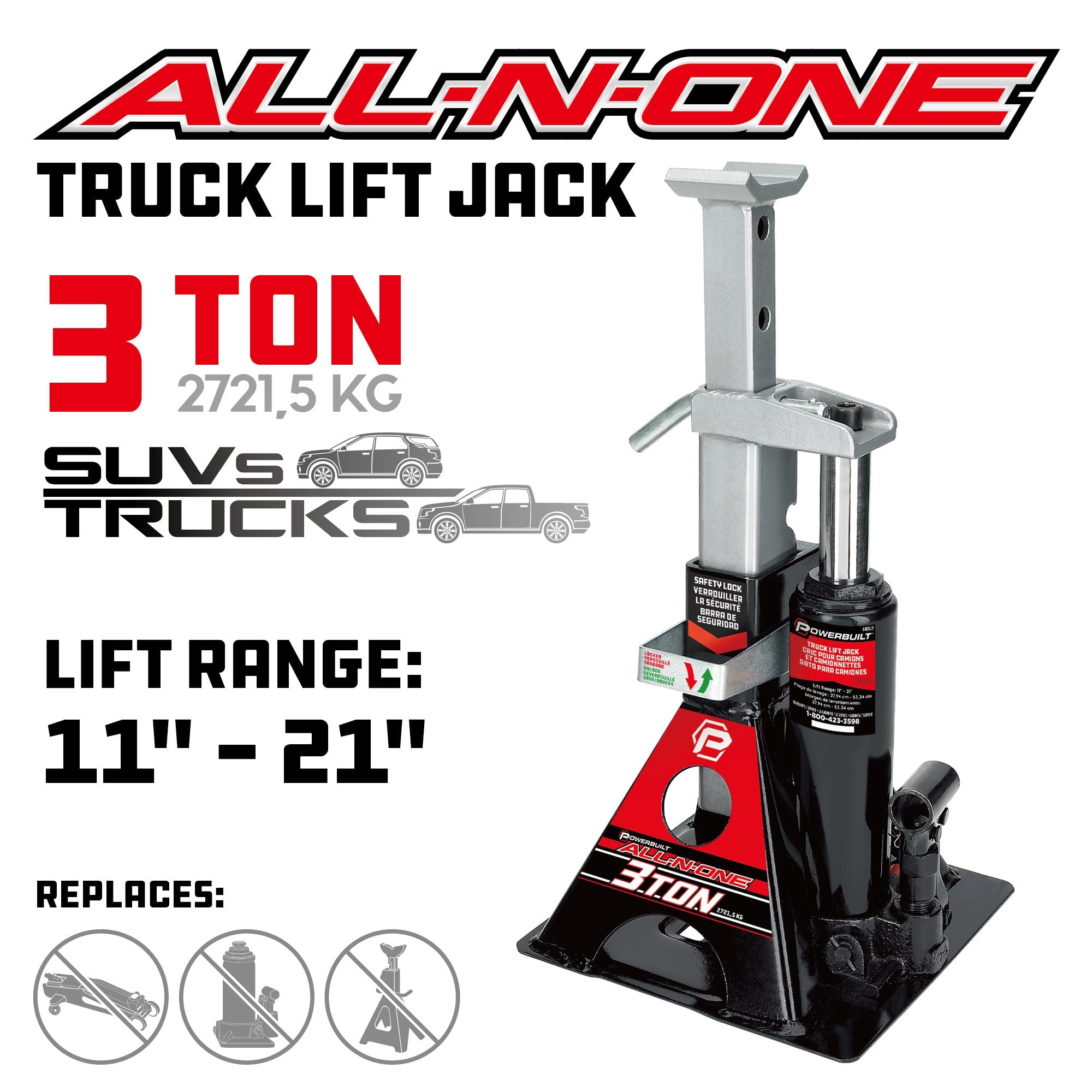 MoTLEY Industries 3 Ton All-in-One Jackstand/Bottle Jack