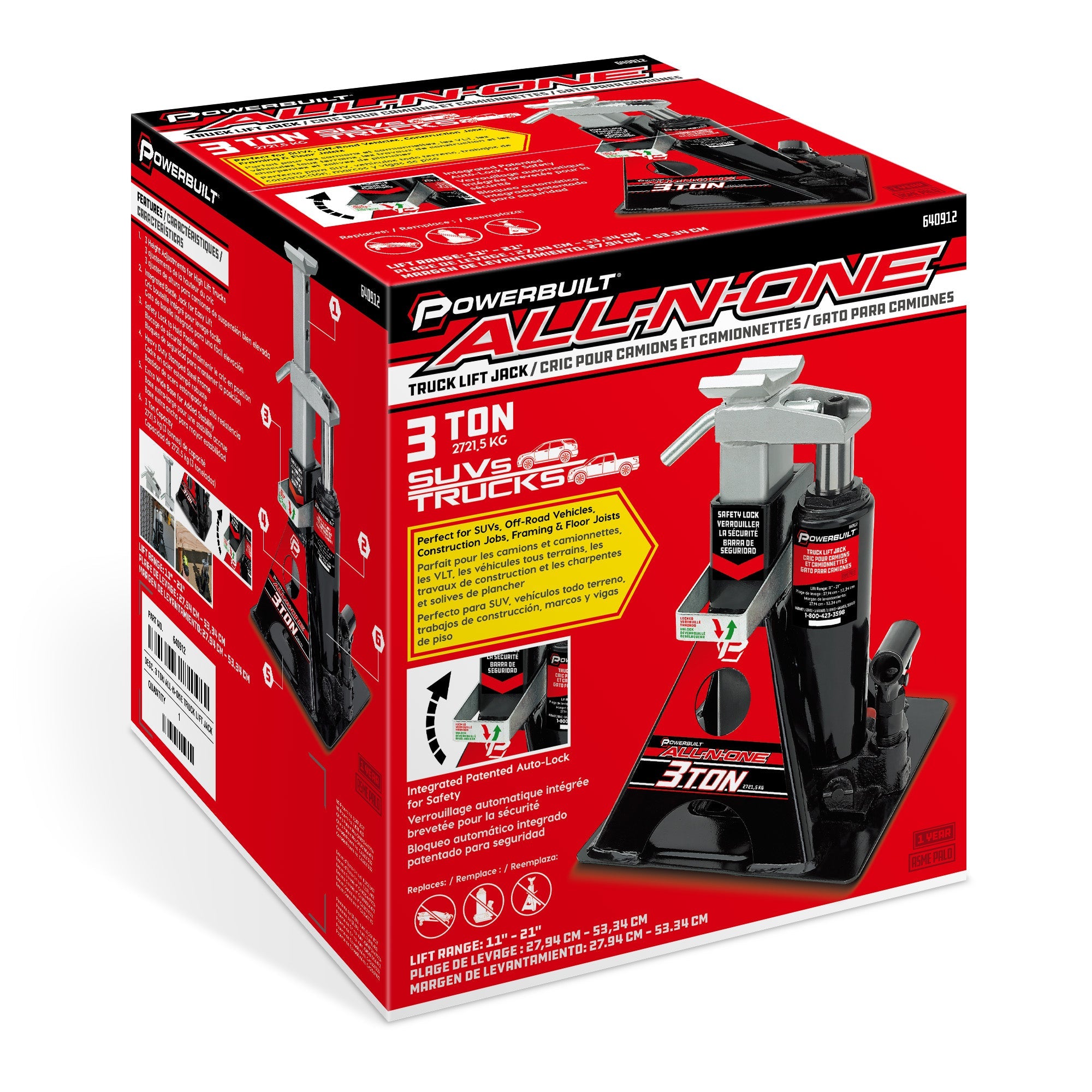 MoTLEY Industries 3 Ton All-in-One Jackstand/Bottle Jack