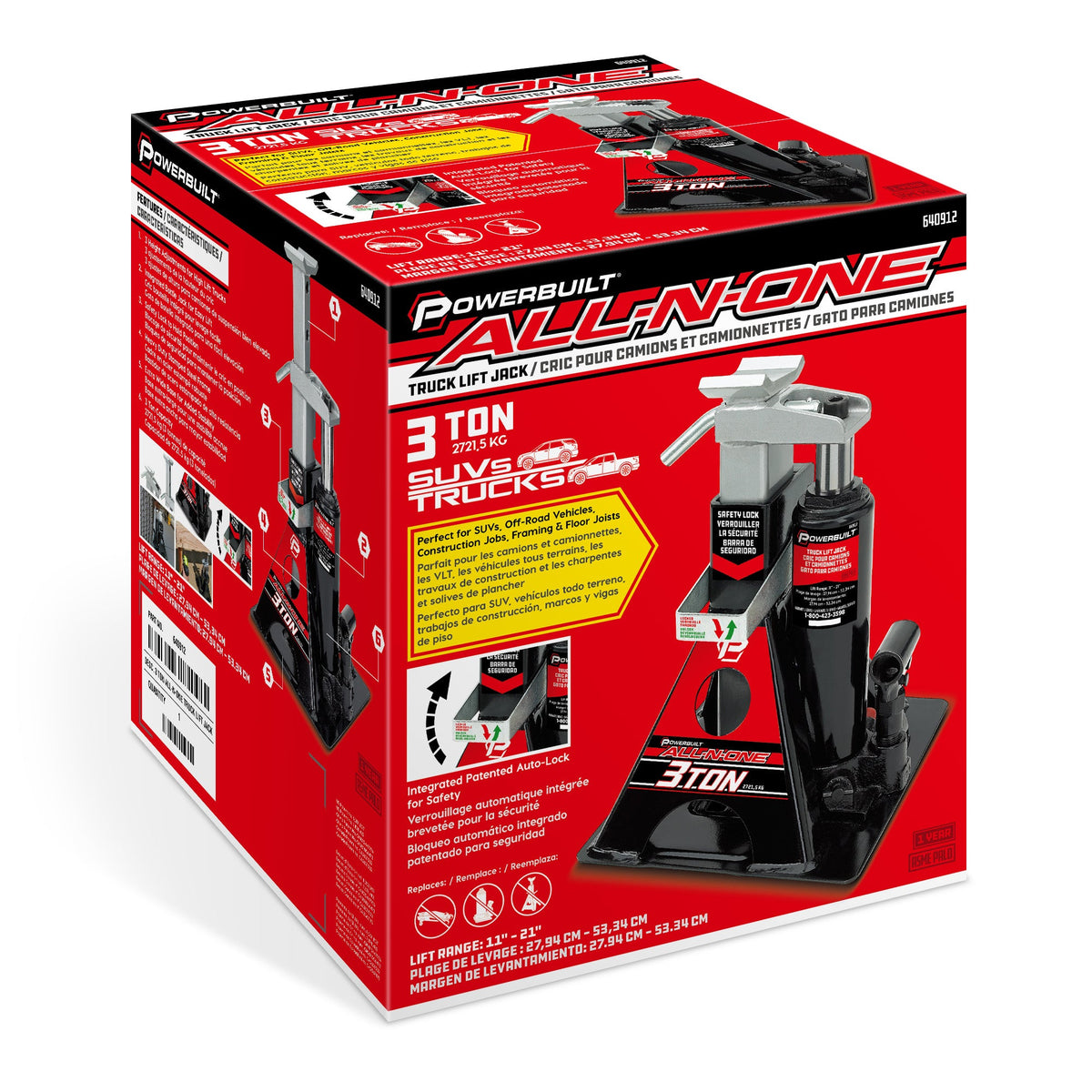 MoTLEY Industries 3 Ton All-in-One Jackstand/Bottle Jack
