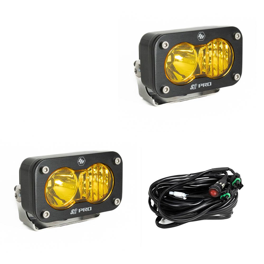 S2 Pro Black LED Auxiliary Light Pod Pair - Universal Main image