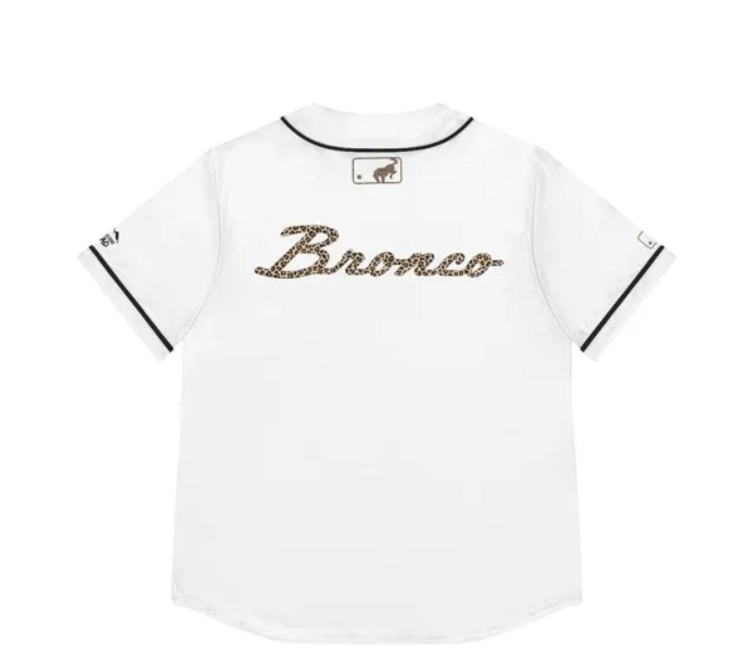 Bronco Ladies leopard baseball jersey