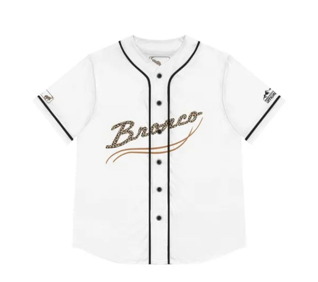 Bronco Ladies leopard baseball jersey