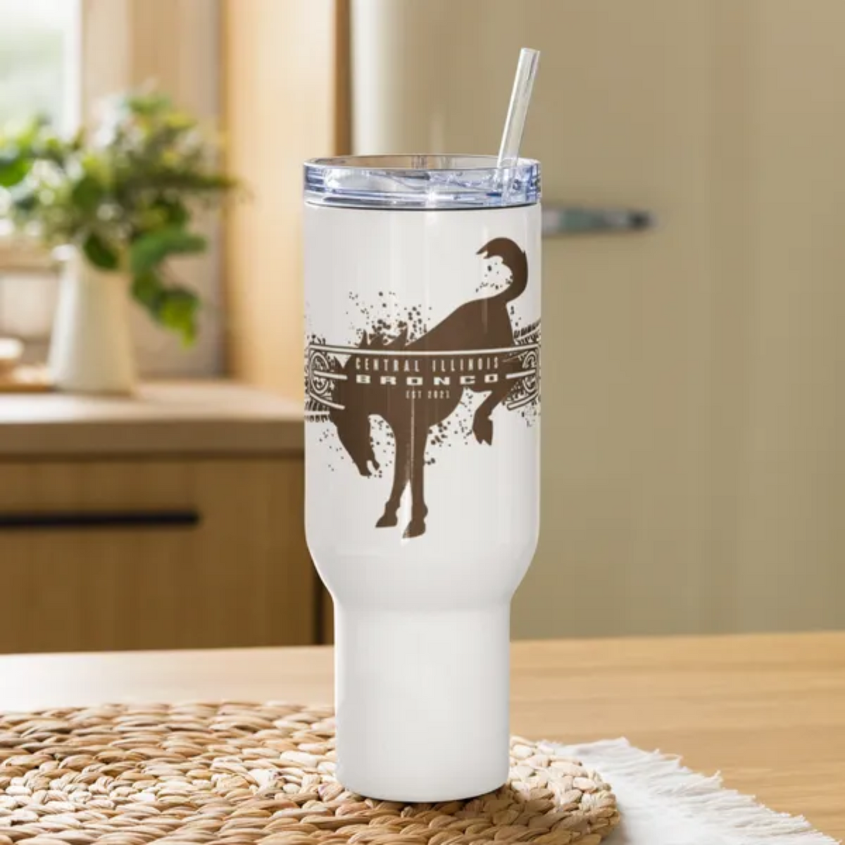 Central Illinois Bronco Club travel mug