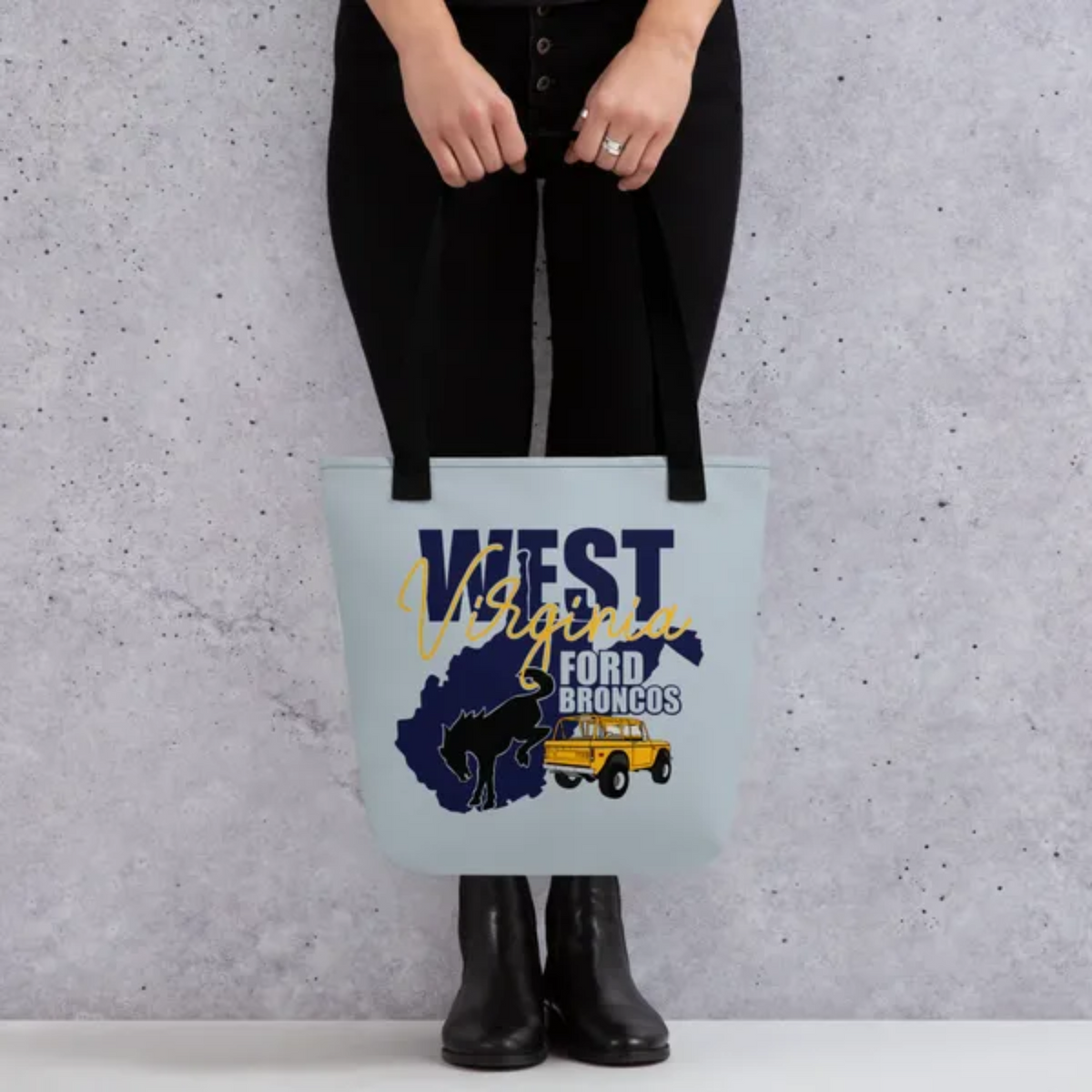 West Virginia Ford Broncos alternative tote bag