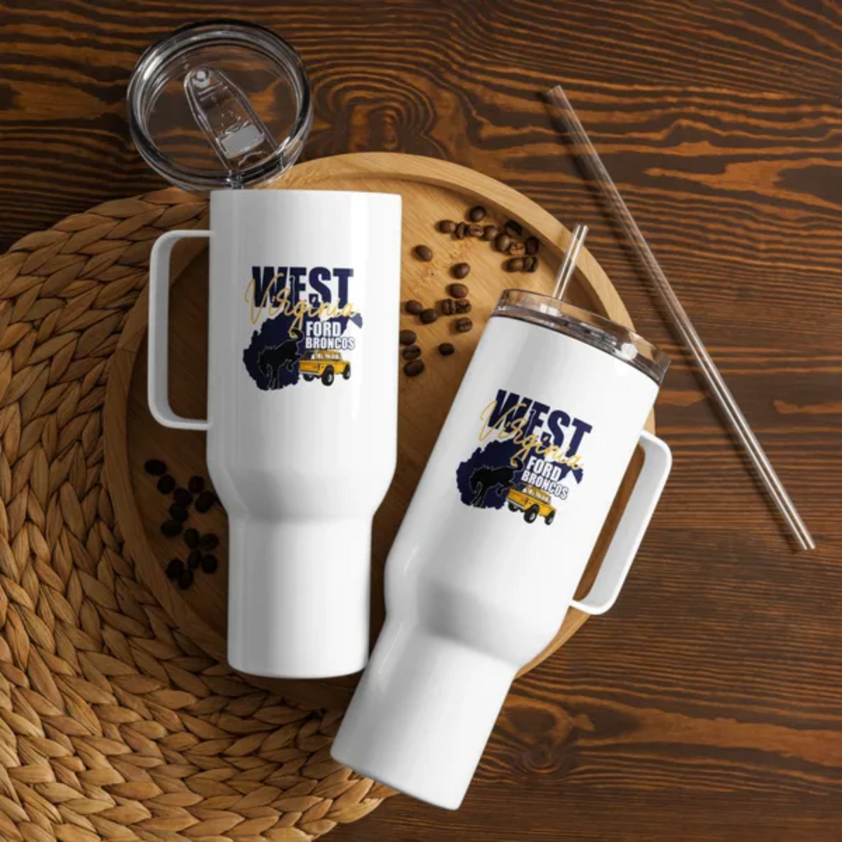 West Virginia Ford Broncos alternative travel mug Main image