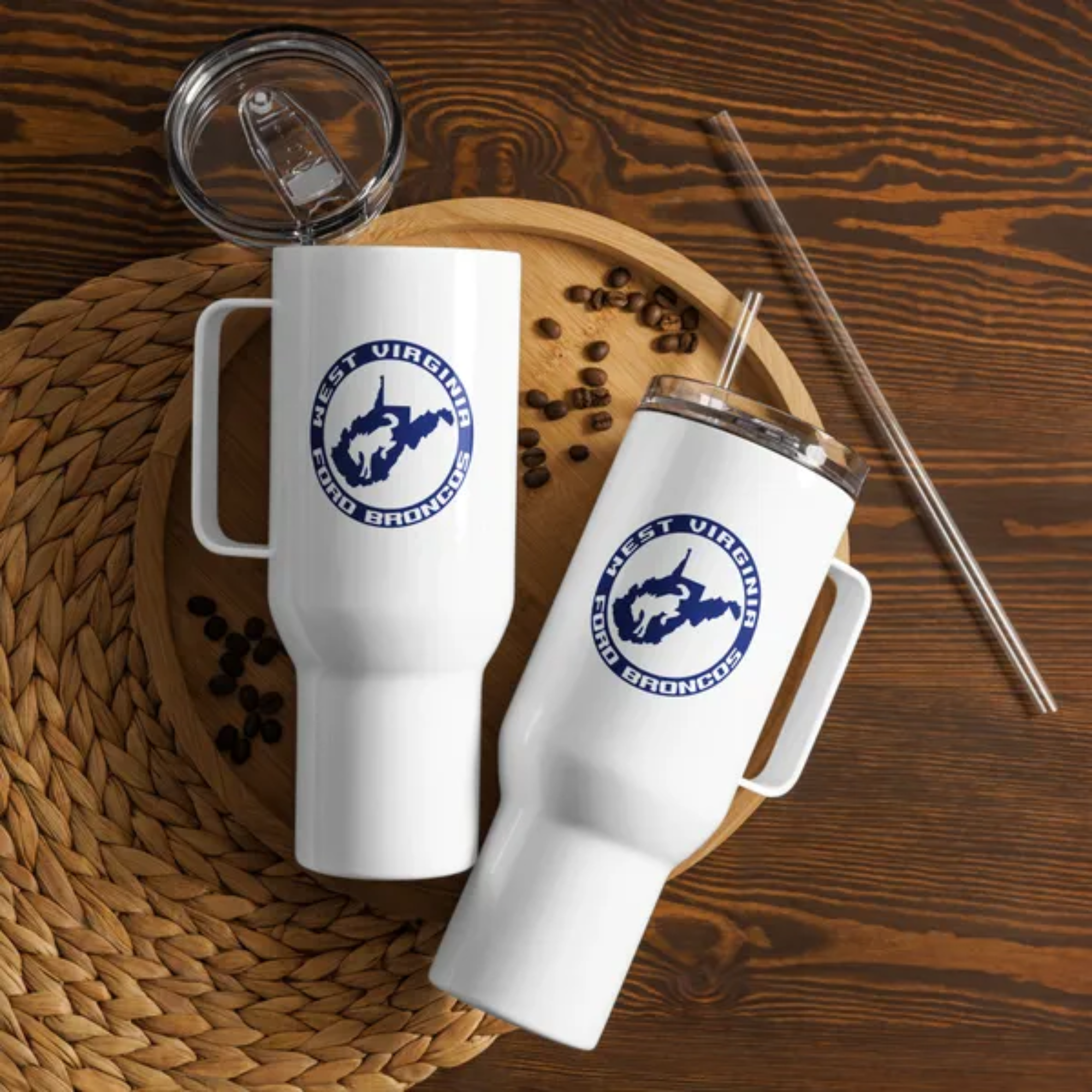 West Virginia Ford Broncos Travel mug