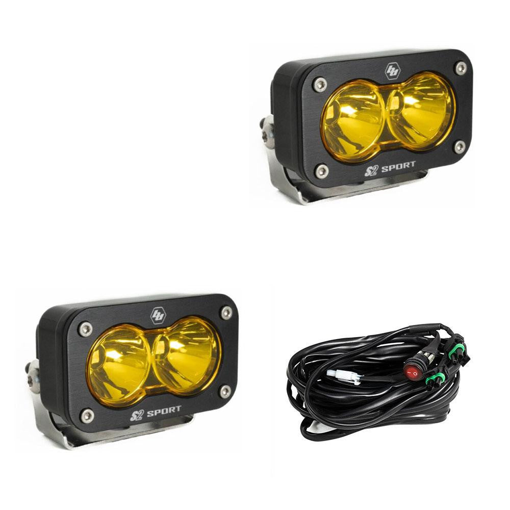 S2 Sport Black LED Auxiliary Light Pod Pair - Universal Secondary image