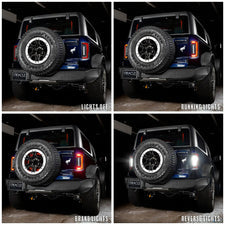 V2 | 2021-2025 Ford Bronco Flush Mount LED tinted Tail Lights - Low Profile | 1,400 Lumens