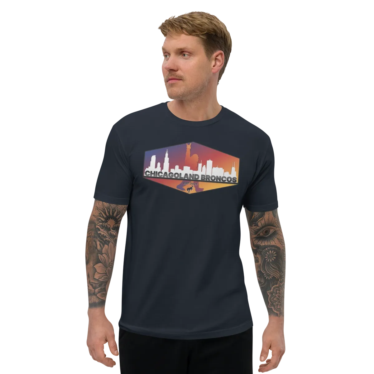 Chicagoland Broncos Men's T-shirt (front logo only)