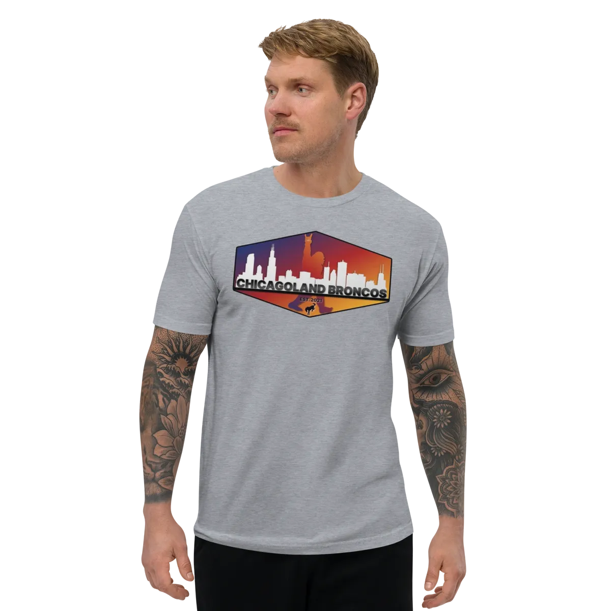Chicagoland Broncos Men's T-shirt (front logo only)