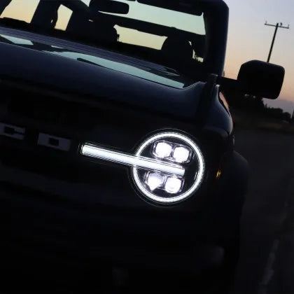 AlphaRex 21+ Ford Bronco/Bronco Raptor NOVA LED Projector Headlights | Black | Main image