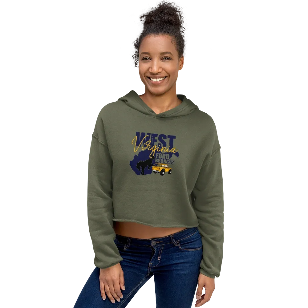 West Virginia Ford Broncos Crop Hoodie Alternative